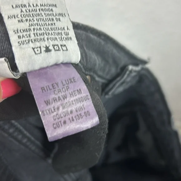 Hudson Luxe Crop Riley Relaxed color virt Straight Black Jeans 29 - Picture 9 of 9